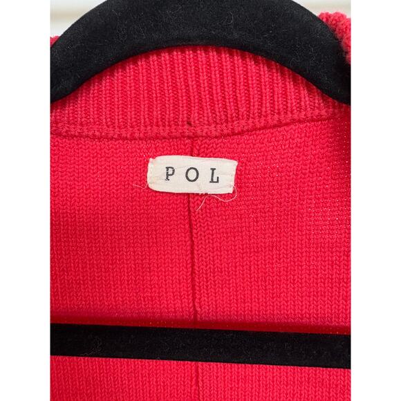Pol Oversized Hot Pink Knit Cozy Chunky Cardigan Sweater Balloon Sleeve - Picture 5 of 9